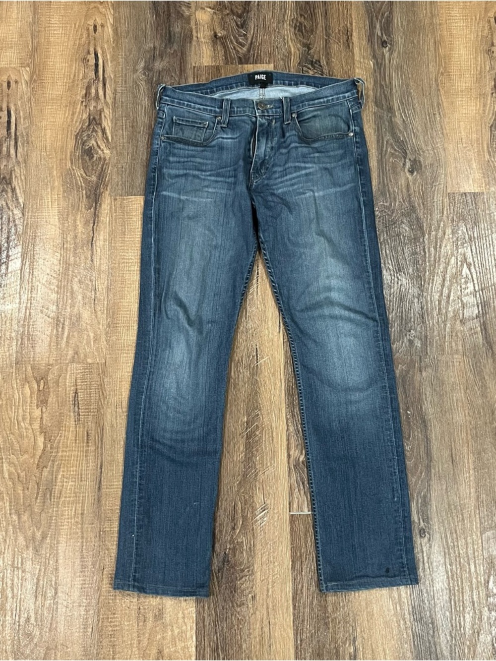 PAIGE Federal Mens Jeans 32x32 Blue Medium Wash Straight Leg Denim Made In USA